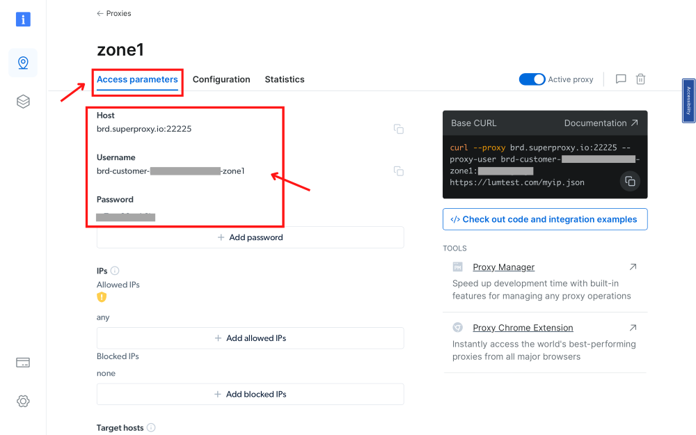 proxy credentials