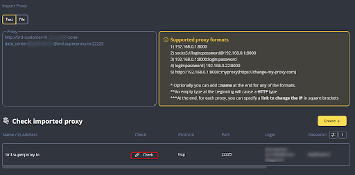 Checking proxy settings and information.