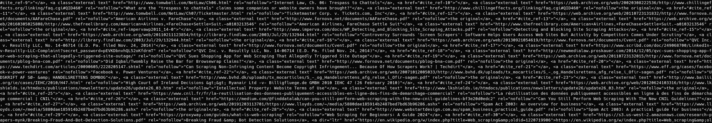Links that weren't exctracted correctly