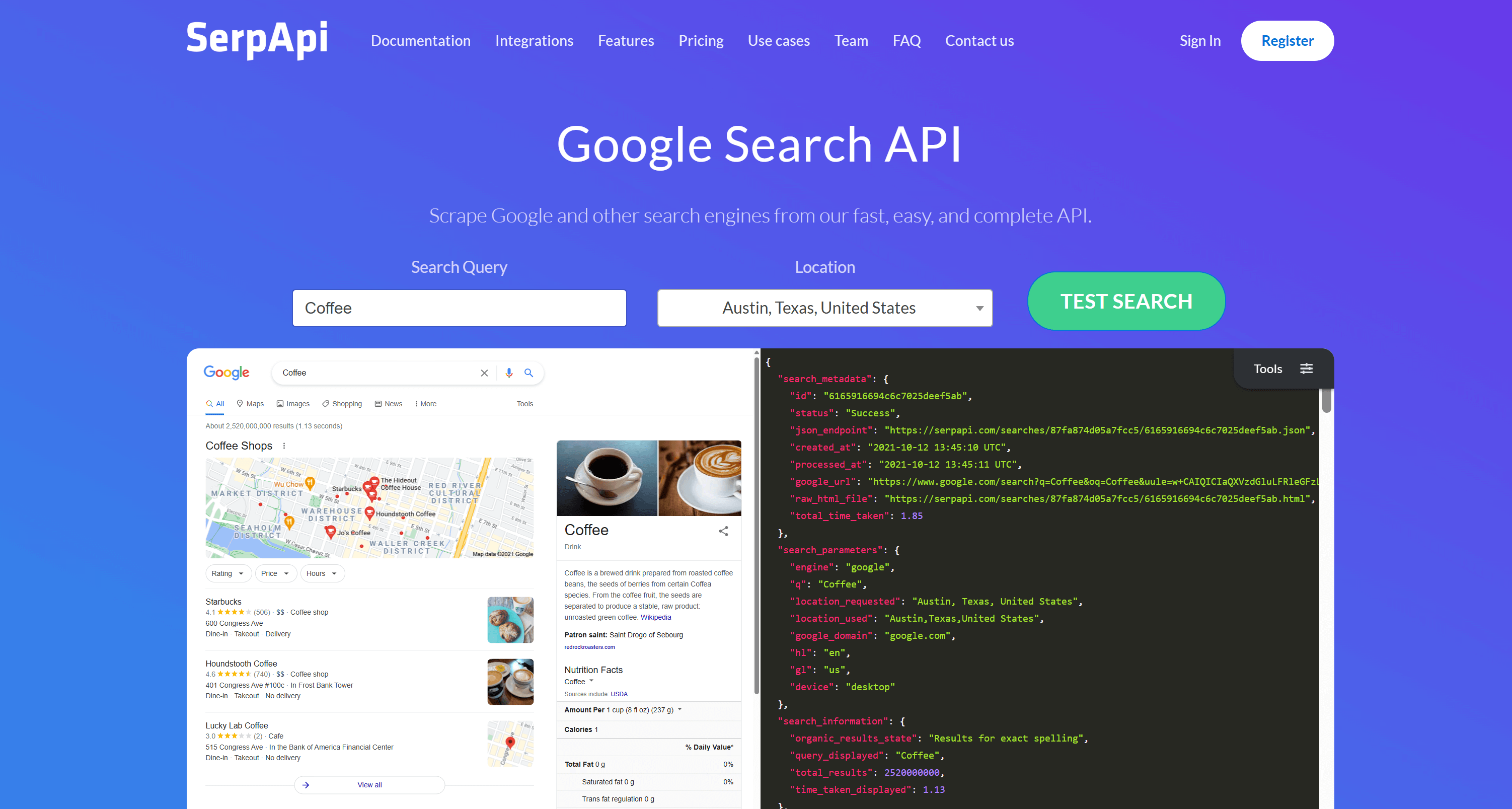 SerpApiのGoogle Search API