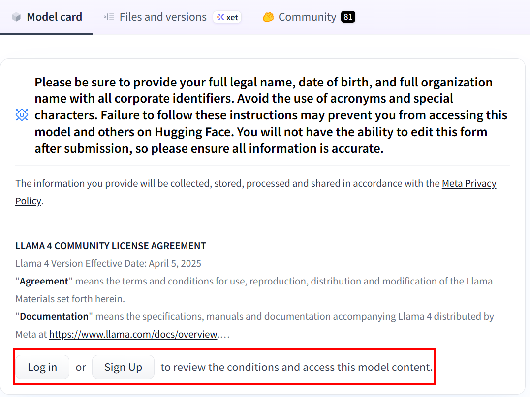 Logging in or signing up to Hugging Face