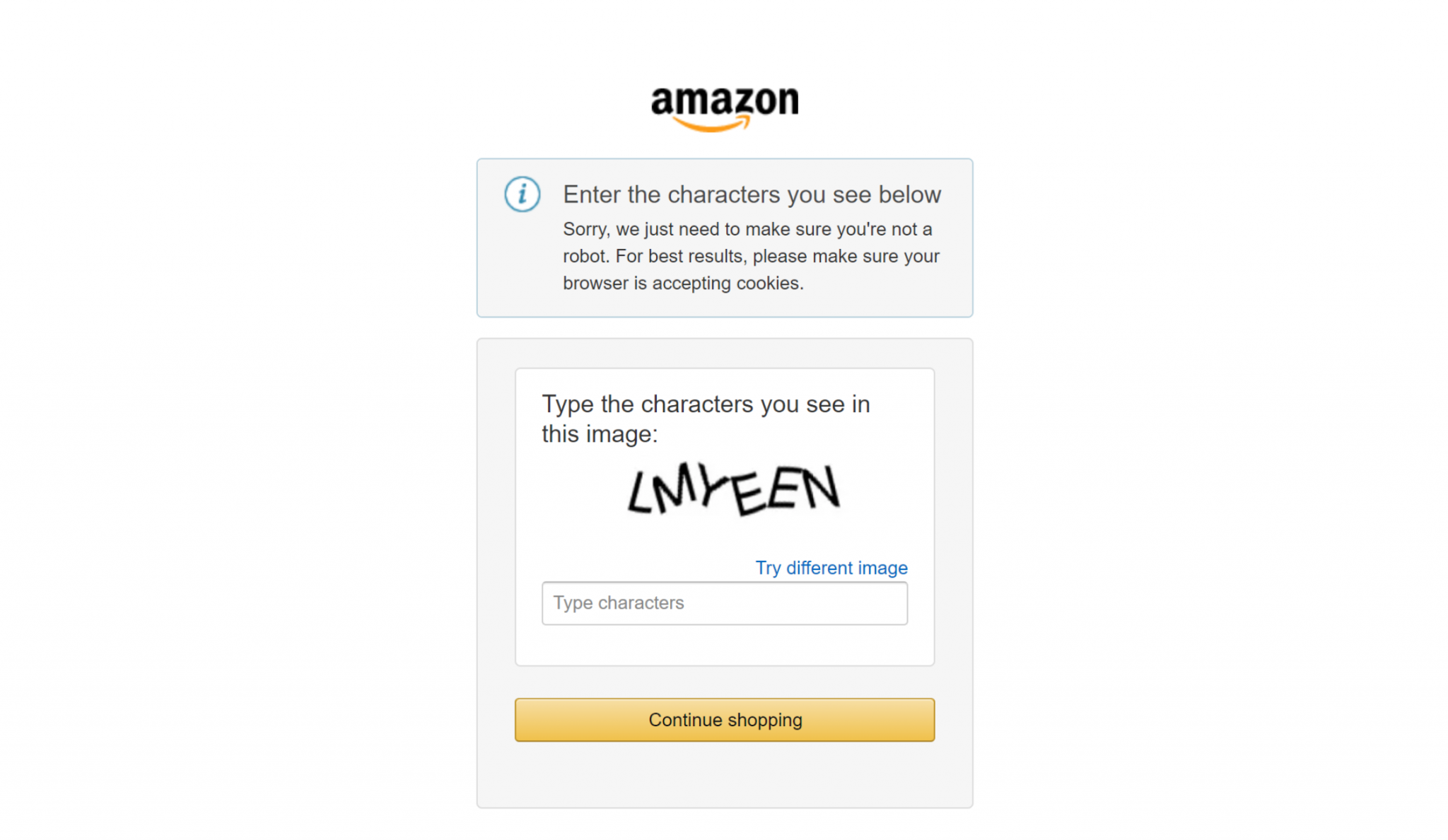 単純なスクレイピングスクリプトを阻止できるAmazon CAPTCHA