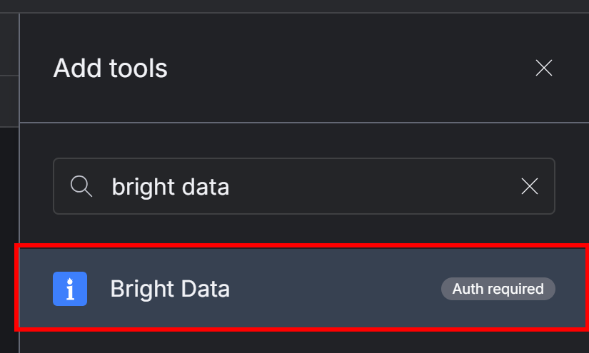 Bright Dataコネクタの選択