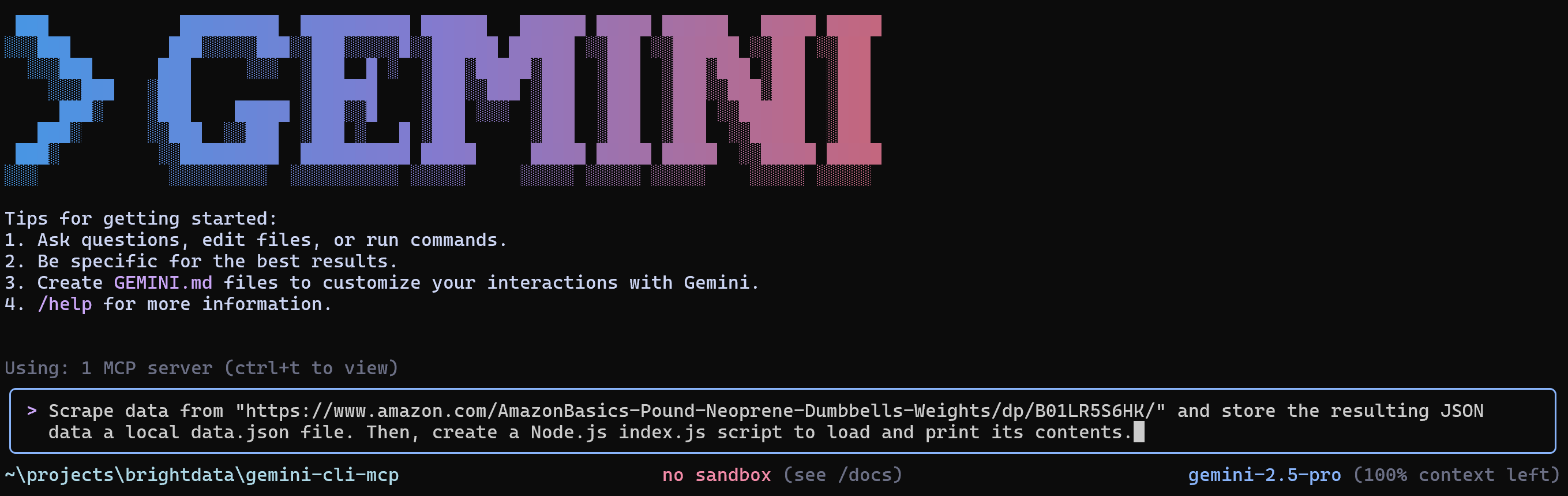 Gemini CLIのプロンプト