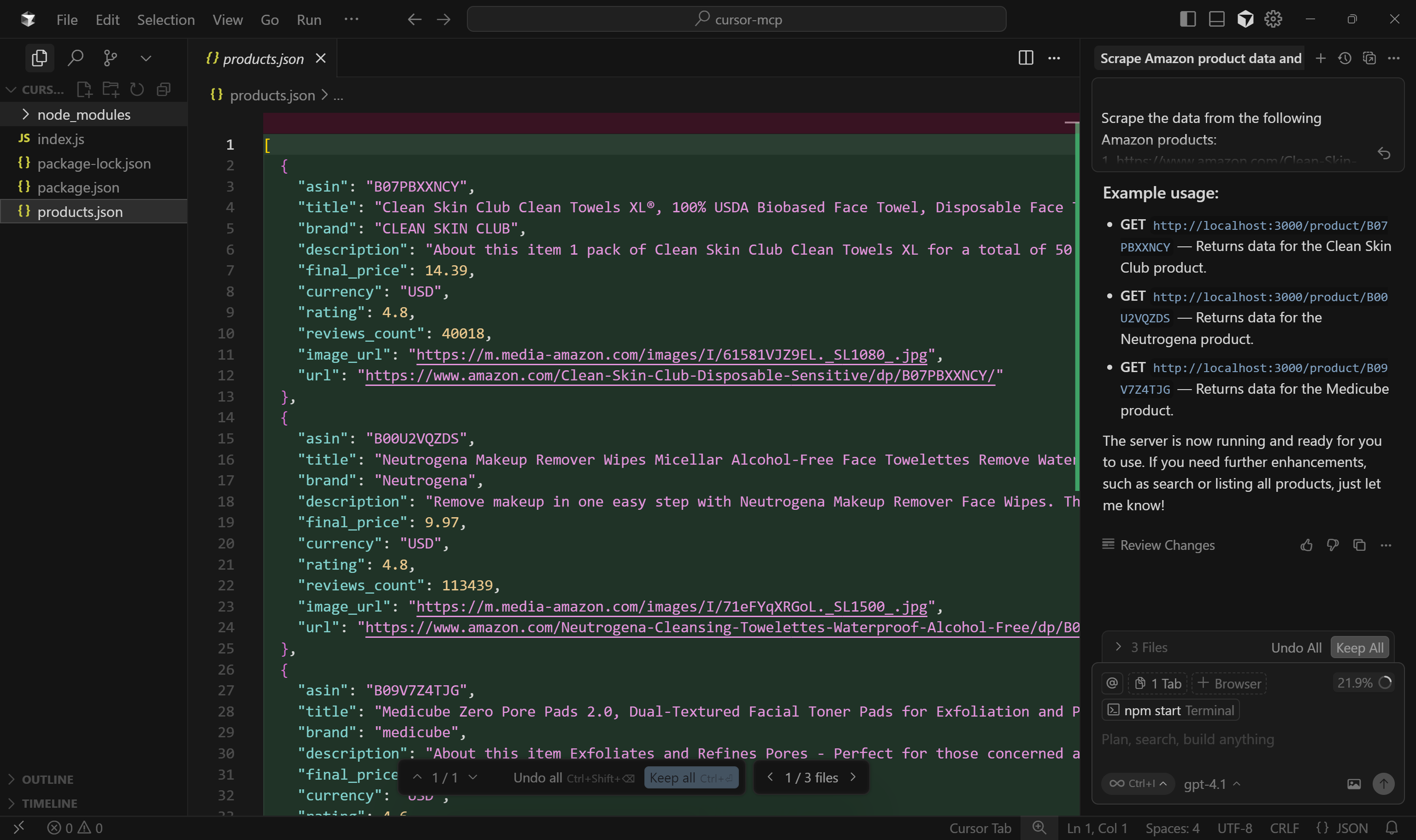 The products.json file
