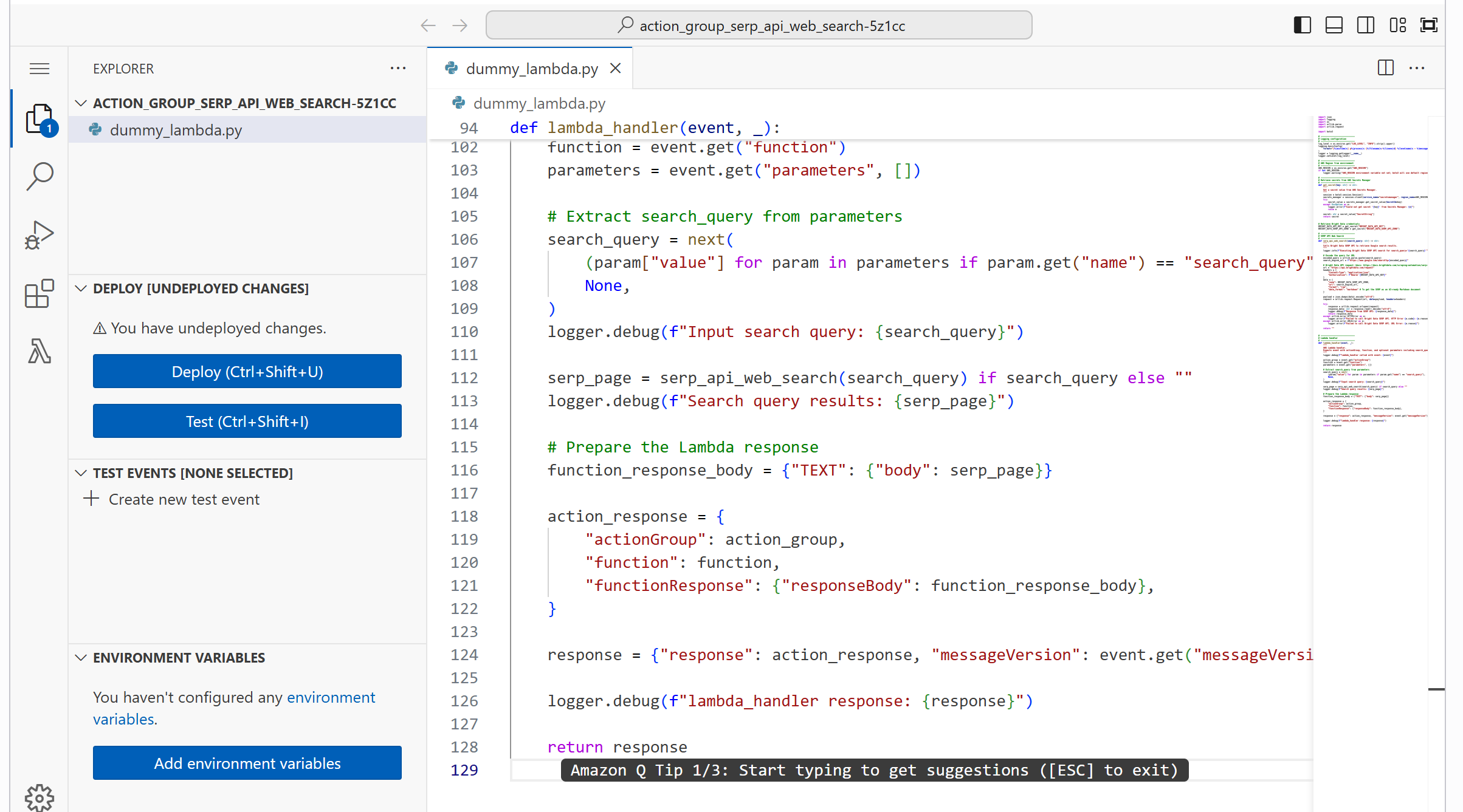 Updating the Lambda's code
