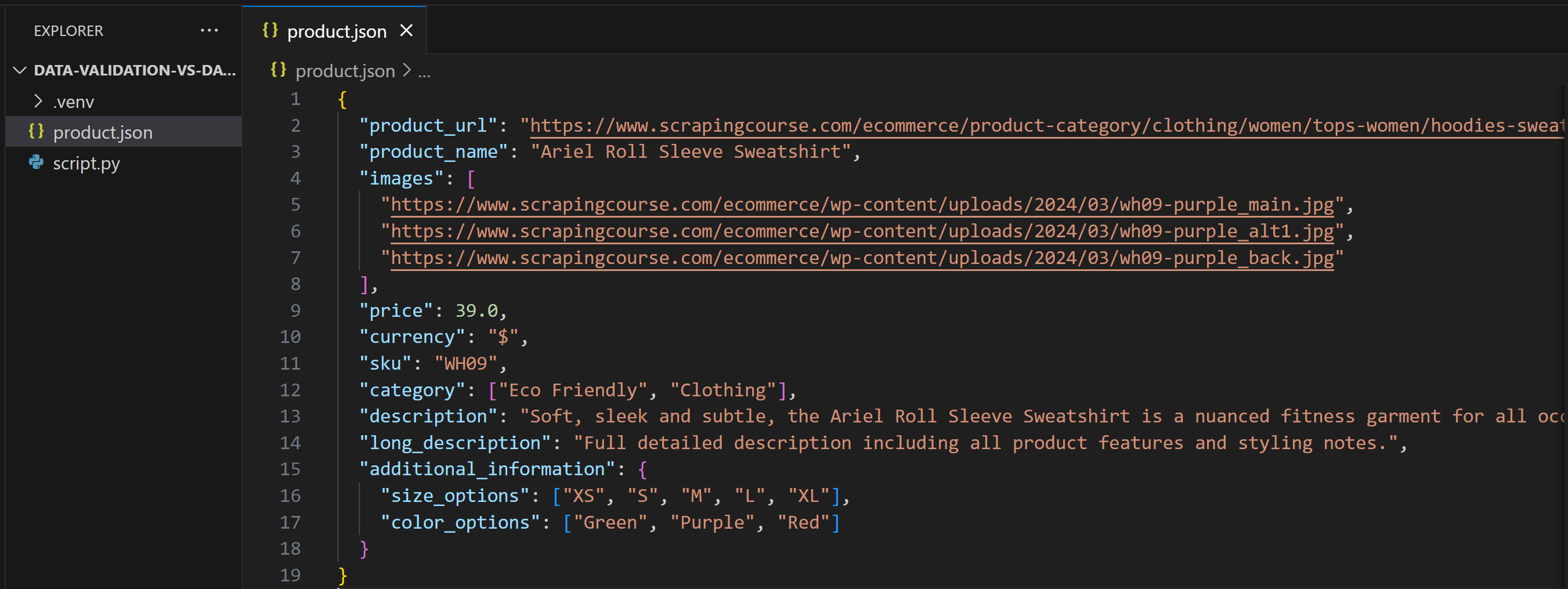 The new product.json file