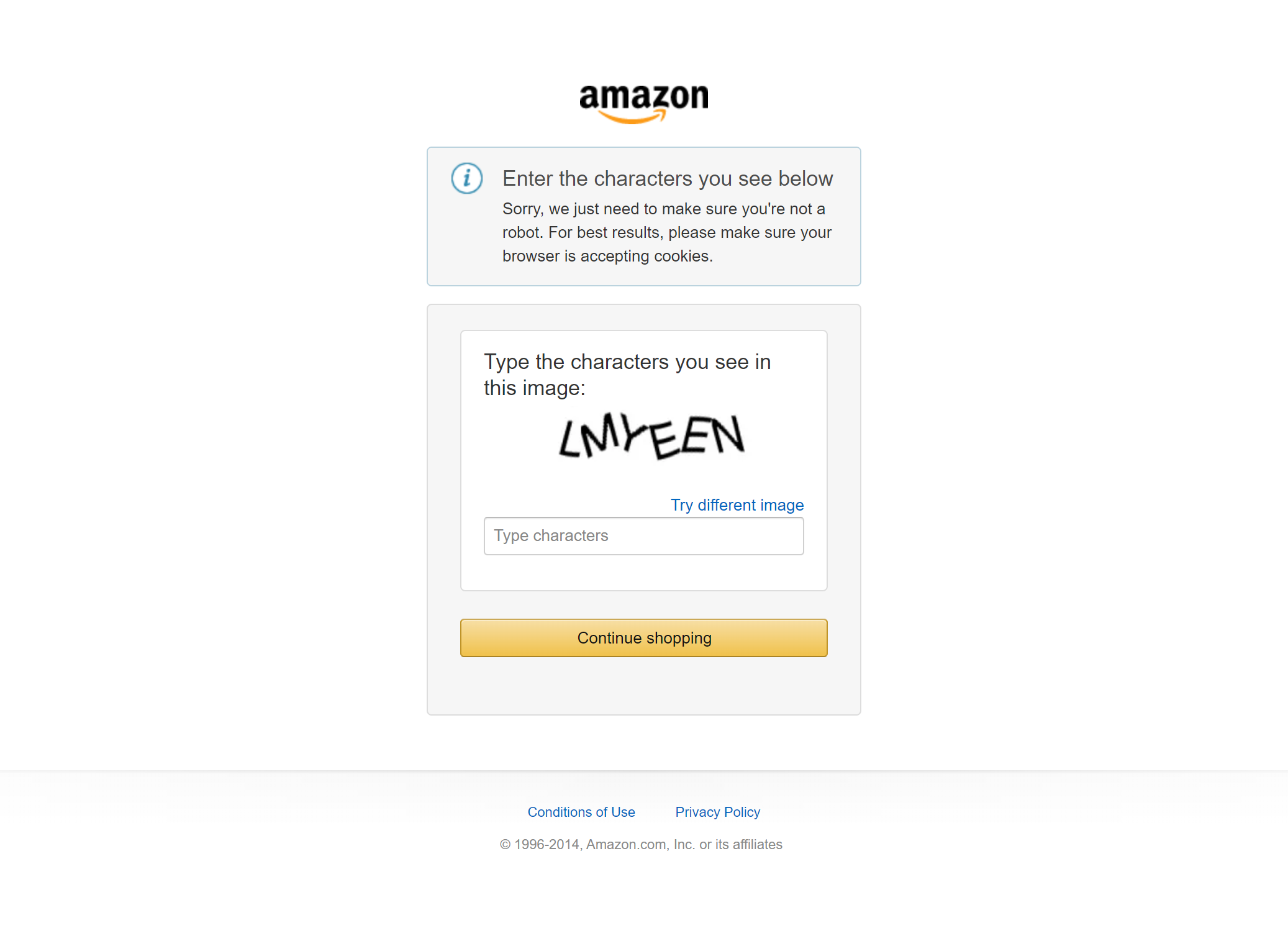 An example of the Amazon CAPTCHA