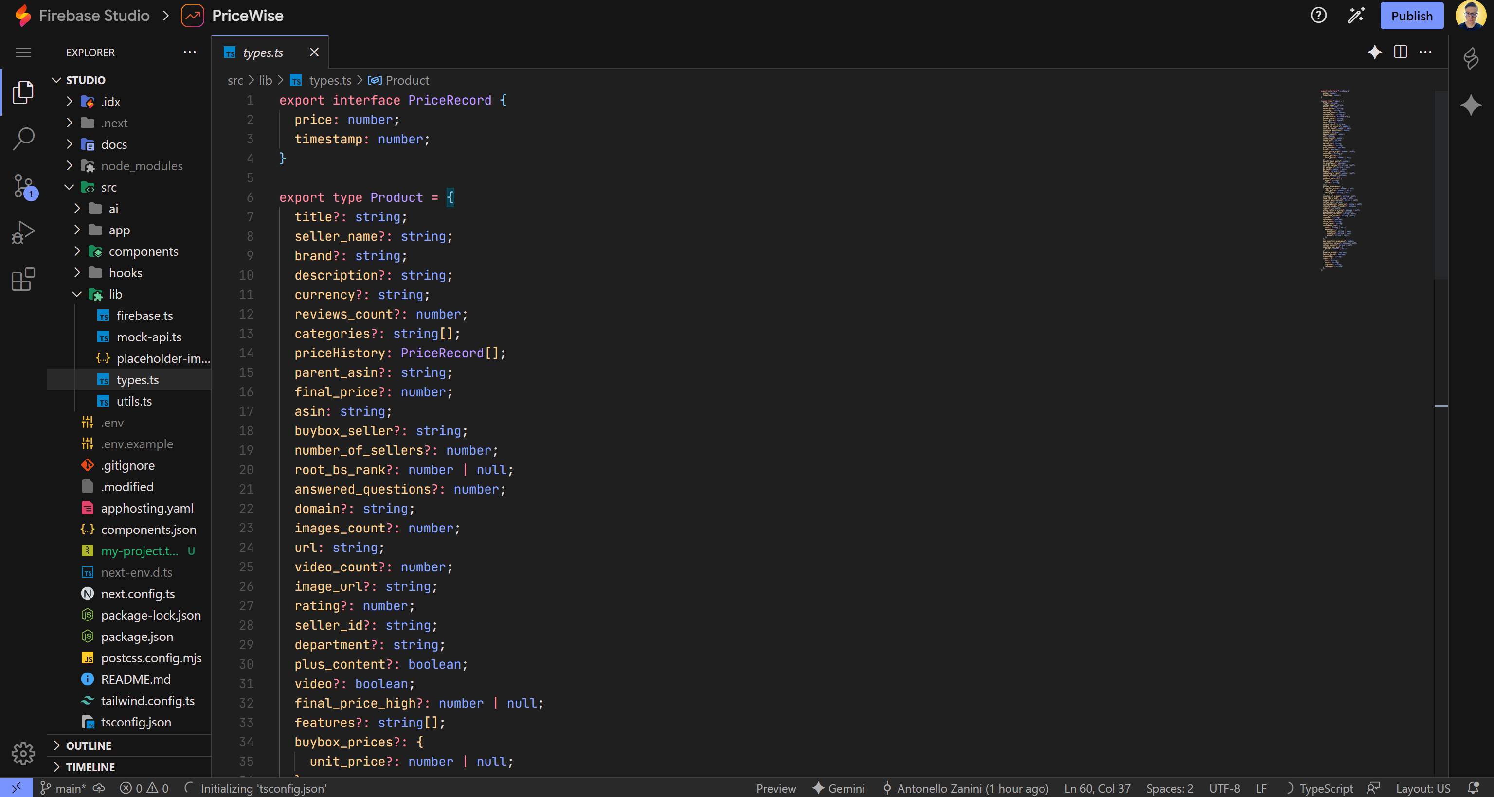 The updated Product type