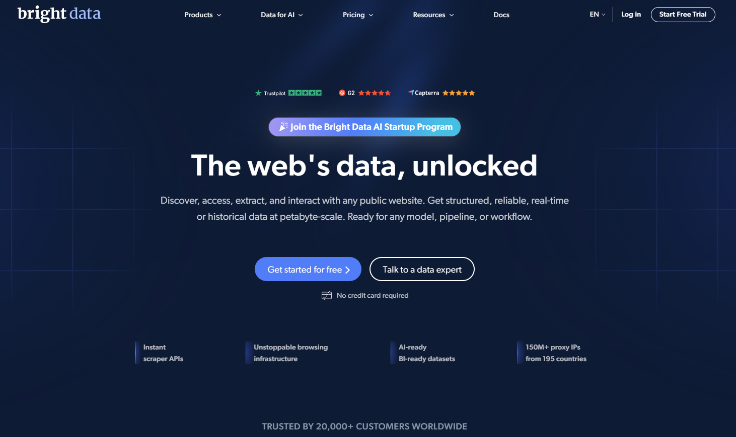 Bright Data's homepage