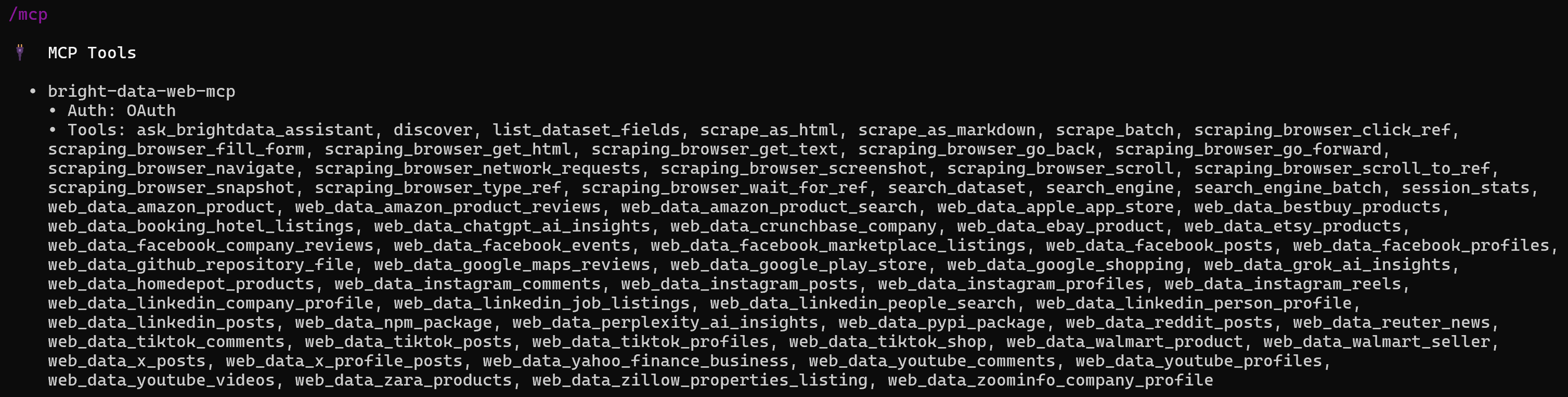 OpenAI Codex CLIで「bright-data-web-mcp」サーバーを確認する